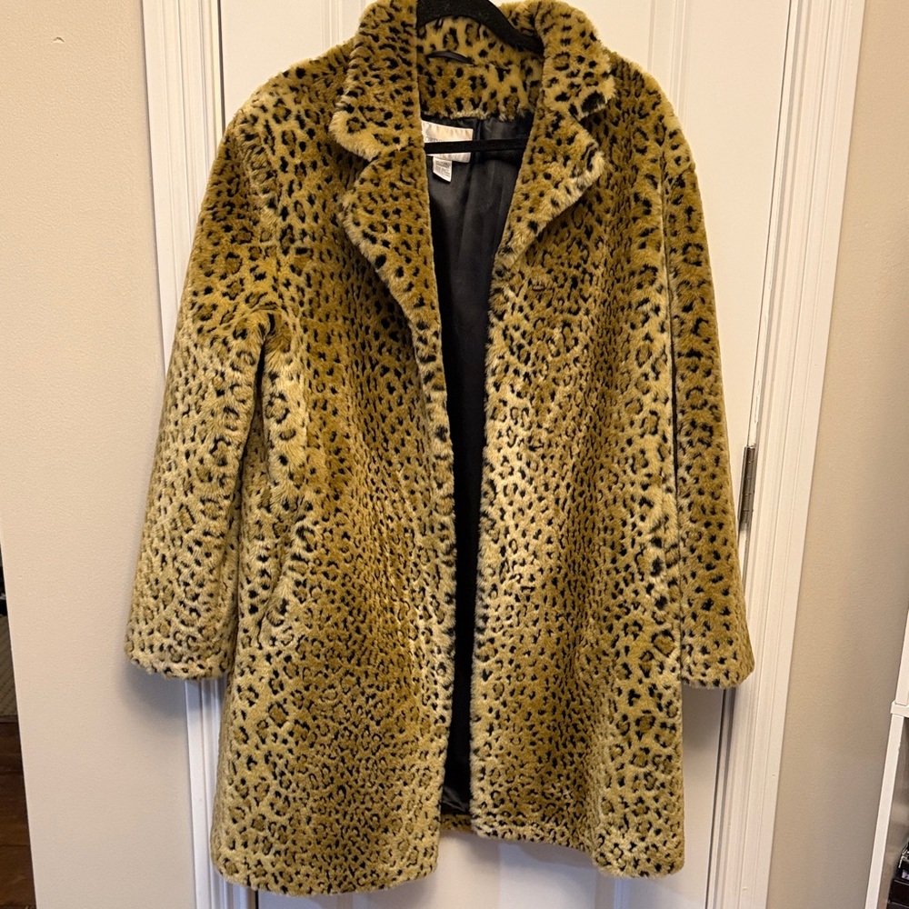 Worthington Animal Print Faux Fur Coat